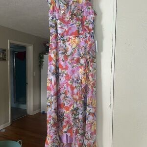 Floral Maxi Dress in Pink and Purple